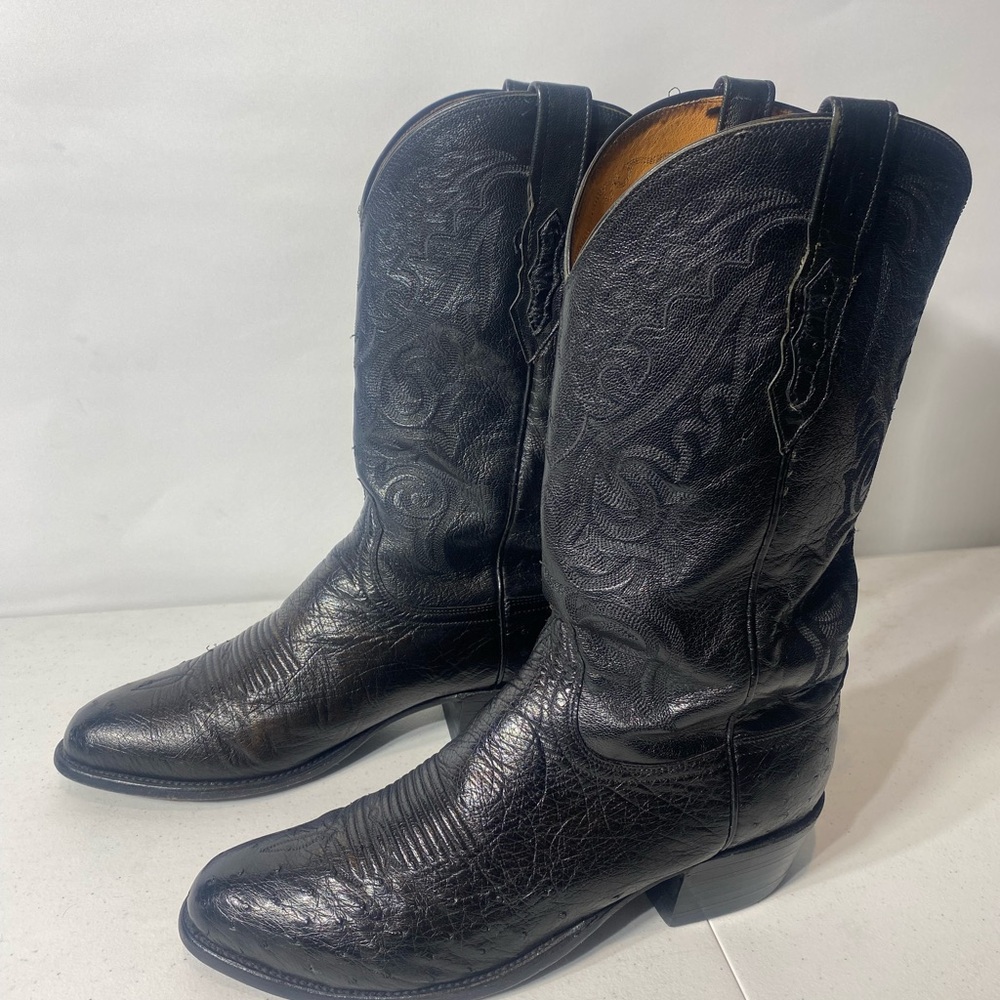 Lucchese Black Western Leather Boots